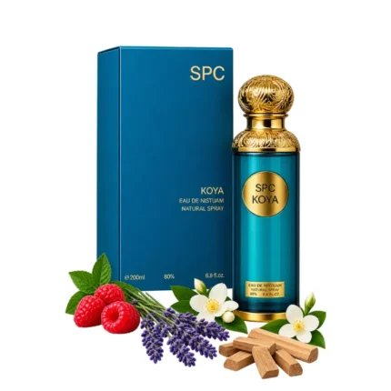 SPC Koya Eau de Mistum 200ml blue and gold perfume bottle